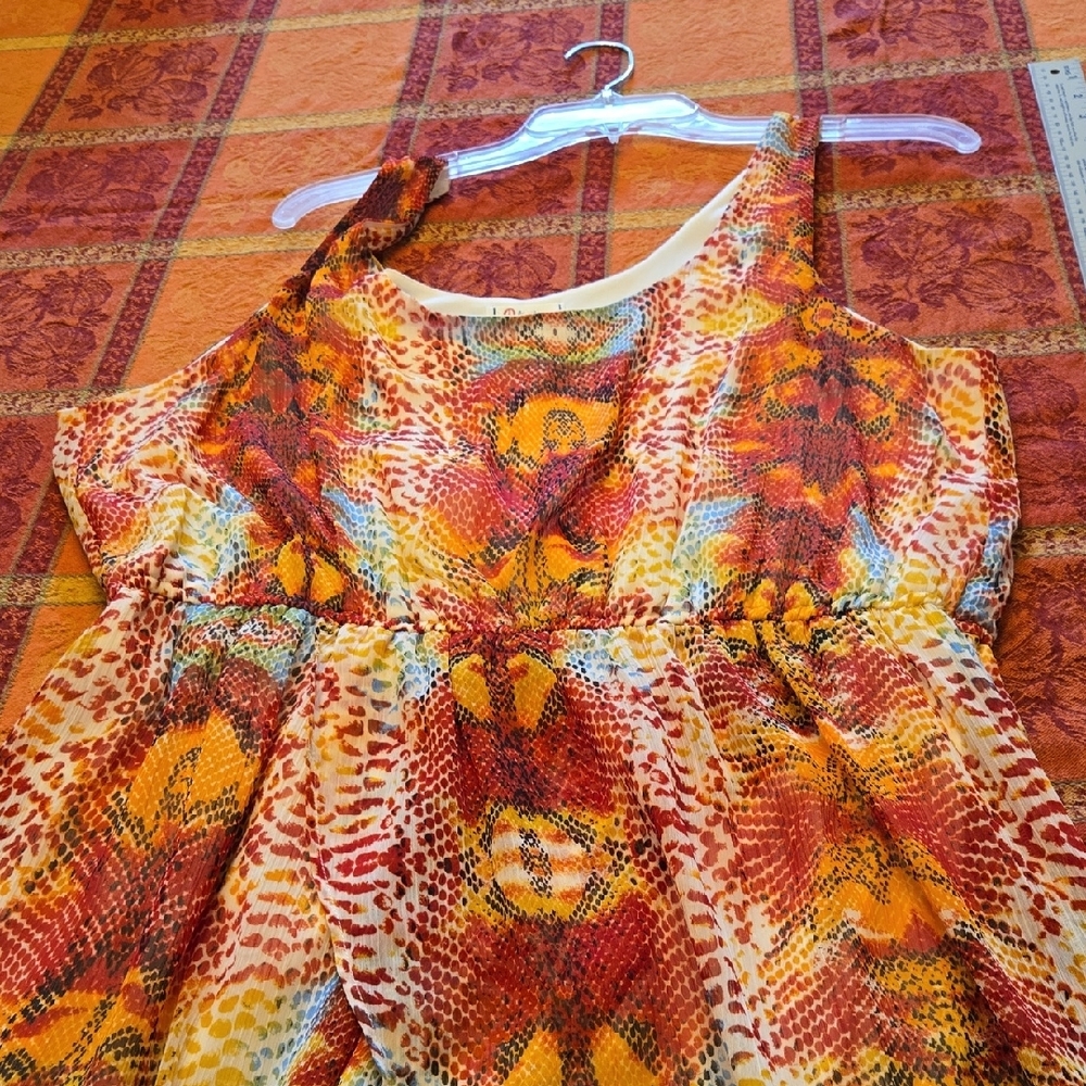 Olsenboye High Low Dress in Warm Tones - Picture 7 of 10
